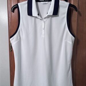 Lady Hagen White, Black and Navy Sleeveless Golf Polo size M